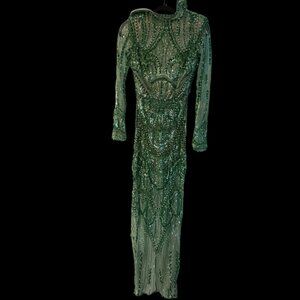 NEW ALBINA DYLA Glamourous Beaded mint-green dress size 4